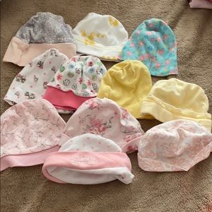 11 baby girl hats. Bundle or separate.